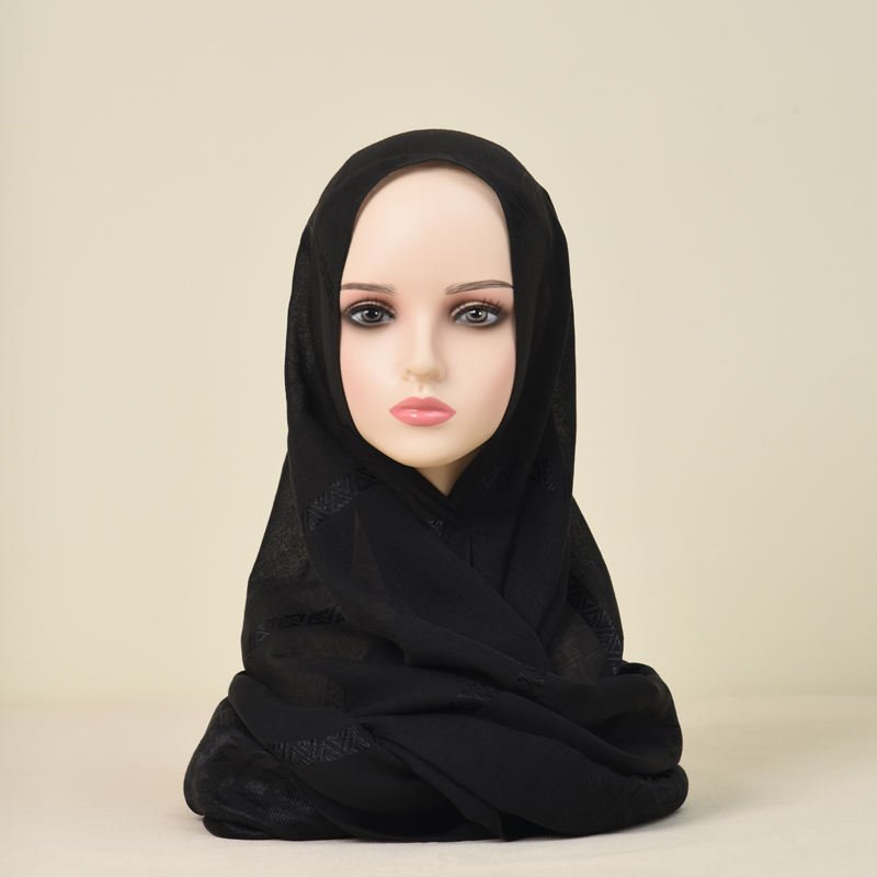 SKU 属性图_01 Cotton Lady Scarf Spring and Autumn Thin Silk Women Hijab - Image 2