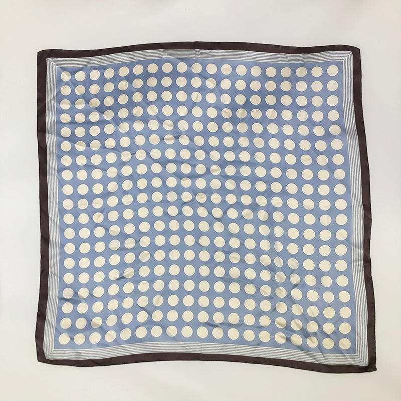 SKU 属性图_01 Silk Scarf Small square Professional Polka Dot Scarf - Image 7