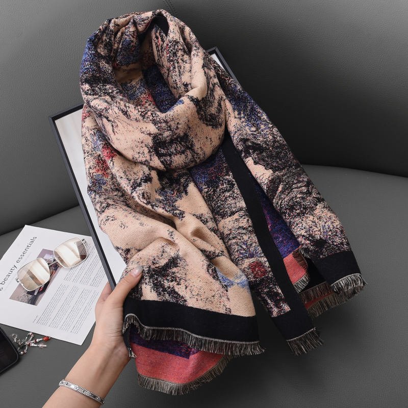 SKU 属性图_01 Pashmina Scarf Luxury Cashmere Neck Shawls