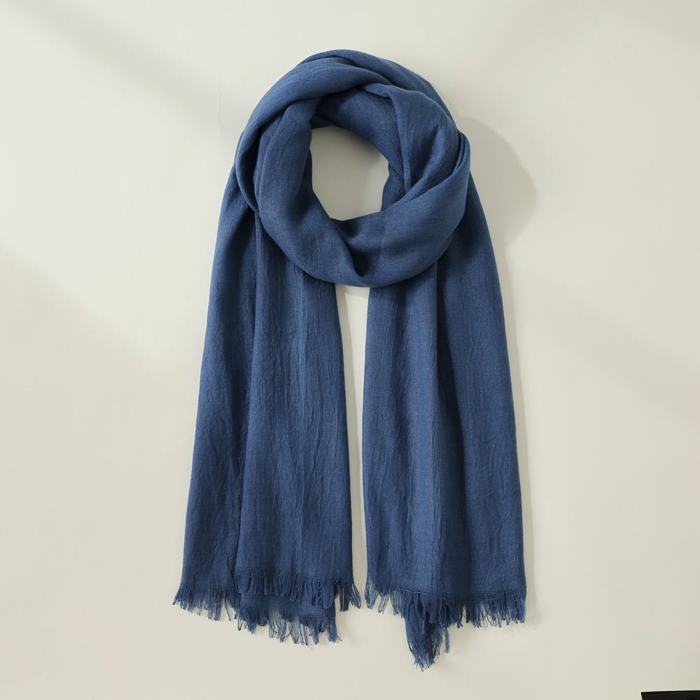 SKU 属性图_02 Cotton Linen Hijab Scarf plain head Scarves for woman - Image 2