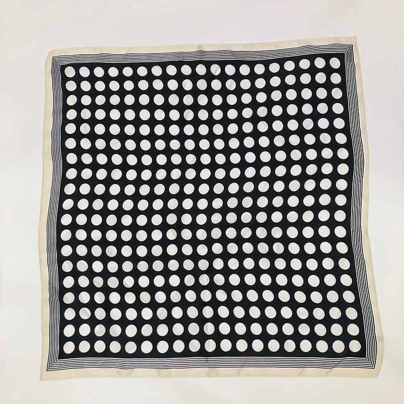 SKU 属性图_03 Silk Scarf Small square Professional Polka Dot Scarf - Image 5