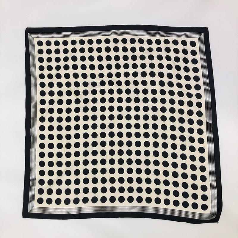SKU 属性图_04 Silk Scarf Small square Professional Polka Dot Scarf - Image 4