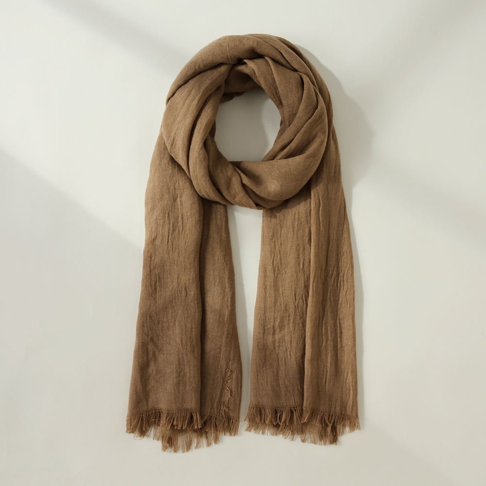 SKU 属性图_04 Cotton Linen Hijab Scarf plain head Scarves for woman - Image 4