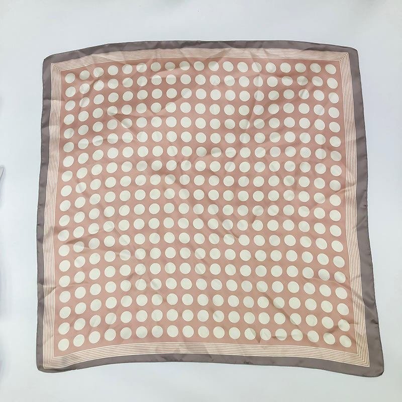 SKU 属性图_05 Silk Scarf Small square Professional Polka Dot Scarf - Image 3