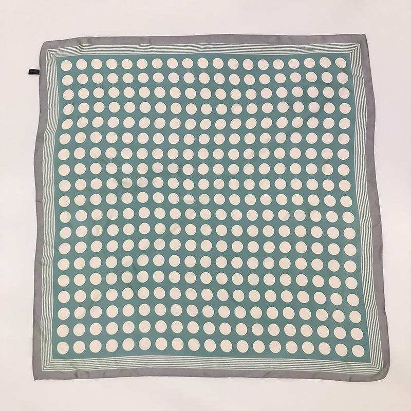 SKU 属性图_06 Silk Scarf Small square Professional Polka Dot Scarf - Image 2