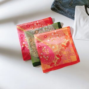 Classic Style Silk Custom Square Scarfs