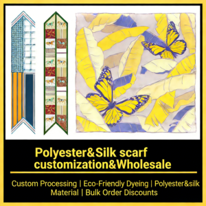 Custom Wholesale of Pure Silk and Faux Silk Scarves