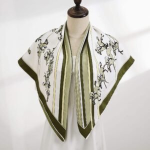 Women square Silk Scarves Printed Galloping Horse