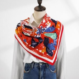 Women Shawls Twill Stain Square Scarf