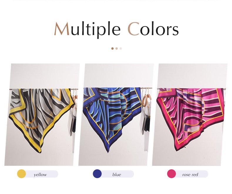 Silk Feeling Printed Square Scarf 描述图 04 1