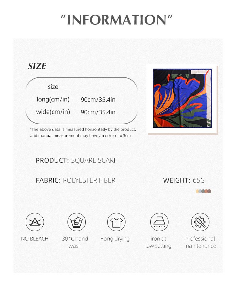 描述图_04 Square Polyester Scarf Custom Design - Image 4