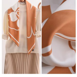 Printed Flowers Square Scarf